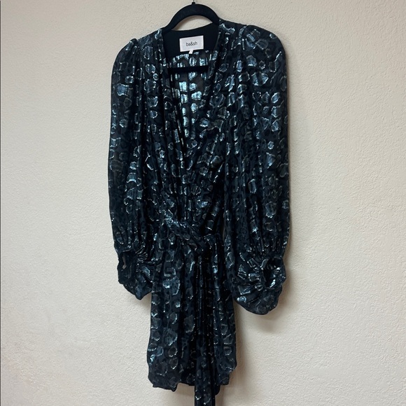 ba&sh NWOT Ginger Blouson-Sleeve Wrap mini dress size XS - Picture 6 of 8